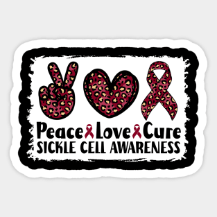 Peace Love Cure Sickle Cell Awareness Sticker